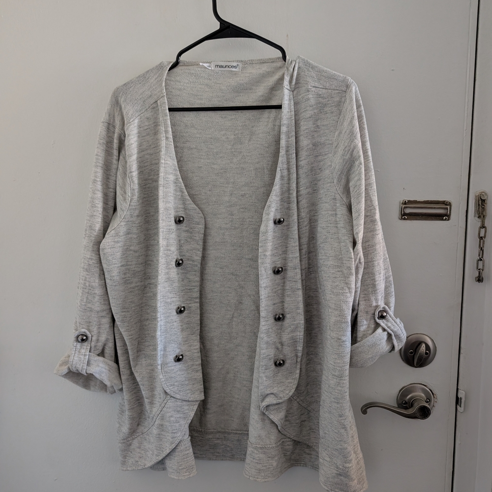 Maurices Gray Cardigan Sweater Soft Knit